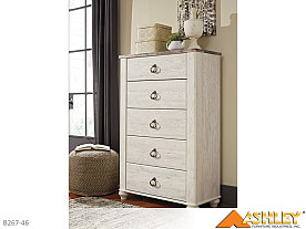 Ashley Willowton Whitewash Chest (5 Drawer)