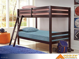 Ashley Halanton Dark Brown Bunkbed (Twin-Twin)