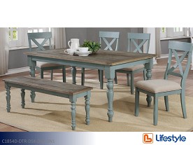 $17 Pays up to April 1* For This Lifestyle Kelsey Creek Rustic Green Dining Set (6 Piece Set)