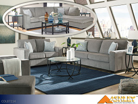 $20.25 Pays First Month! Ashley Altari Alloy Sofa and Loveseat (2 Piece Set)