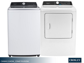 $17 Pays up to April 1* For This Crosley (Electric Dryer) Laundry Pair - W 4.1 Cu Ft | D 7.0 Cu Ft (White)