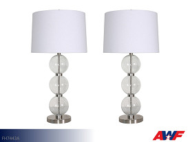 AWF Imports  Glass-Steel Lamp (Pair)