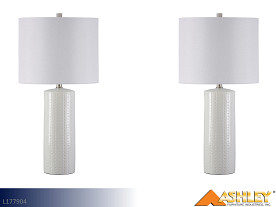 Ashley Stueben White Lamps (Pair)