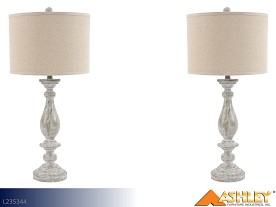 Ashley Bernadate Whitewash Lamps (Pair)