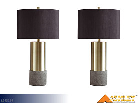 Ashley Jacek Gray-Brass Lamps (Pair)