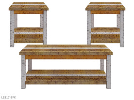 AWF Imports Rustic Retrieve  Occasional Table Set (3 Piece Set)