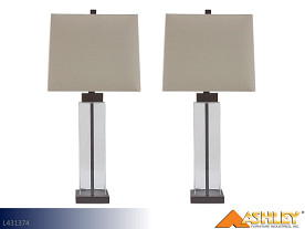 Ashley Alvaro Clear-Bronze Lamps (Pair)