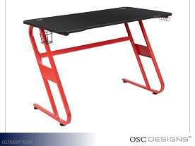 OSC Designs Gaming Gaming Desk (Black-Red)