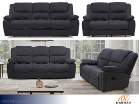 ManWah London Charcoal Motion Sofa and Loveseat (2 Piece Set)