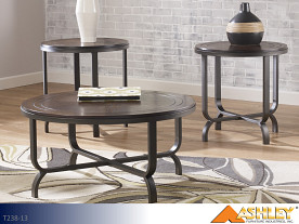 Ashley Ferlin Dark Brown Occasional Table Set (3 Piece Set)